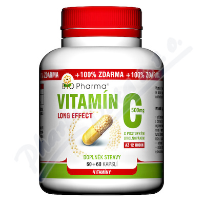 Vitamín C 500mg long effect cps.60+60 Bio-Pharma