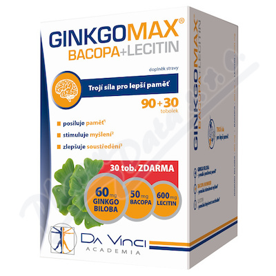 GinkgoMAX+Bacopa+Lecitin DaVinciAcademia tob.90+30