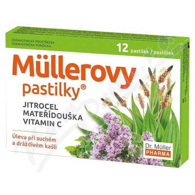 Müllerovy pastilky s jitrocelem a mateříd.12ks ZP