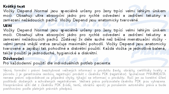 Depend Pads Normal inkont.vložky ženy 14ks