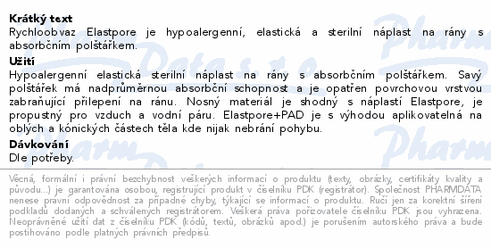 ELASTPORE+PAD náplast samole.sterilní 10x30cm 25ks