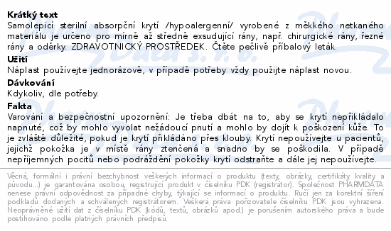 Medrull náplast samolepicí sterilní 6x7cm 5ks