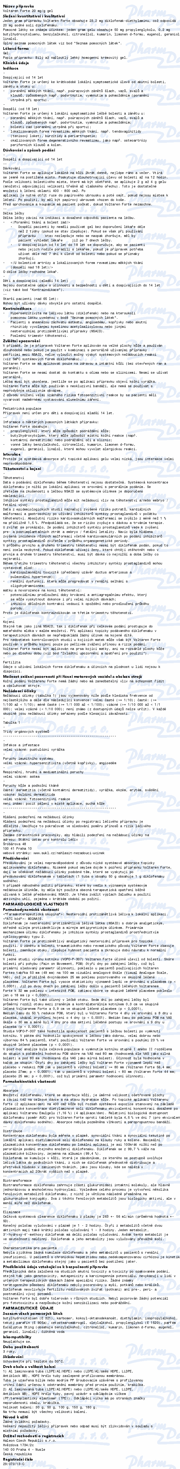 Voltaren Forte 20mg/g gel 180g IIB